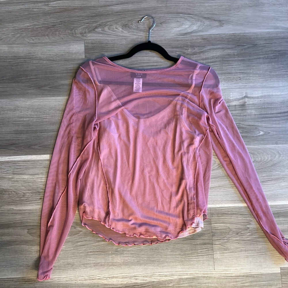 Vici mesh top with tank top